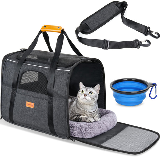 Morpilot Cat Carrier - Soft Sided Cat Carrier Large for Big Medium Cats and Puppy up to 15lbs.