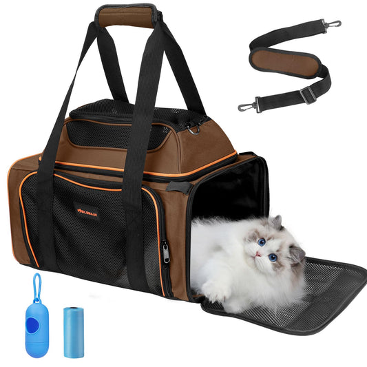 Eilqnaav Cat Carrier Pet Carrier Airline Approved,Small Dog Carrier(17x12x12 Ins).